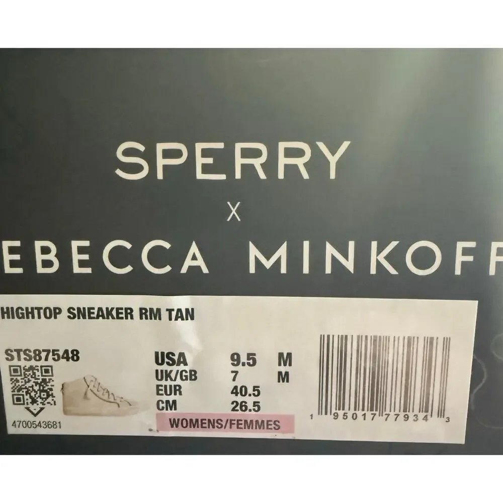 Sperry x Rebecca Minkoff Tan Canvas Distressed Sneaker, Women's Size 9.5 NWT